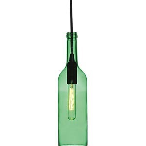 CANDEEIRO TECTO E14 GARRAFA VIDRO VERDE