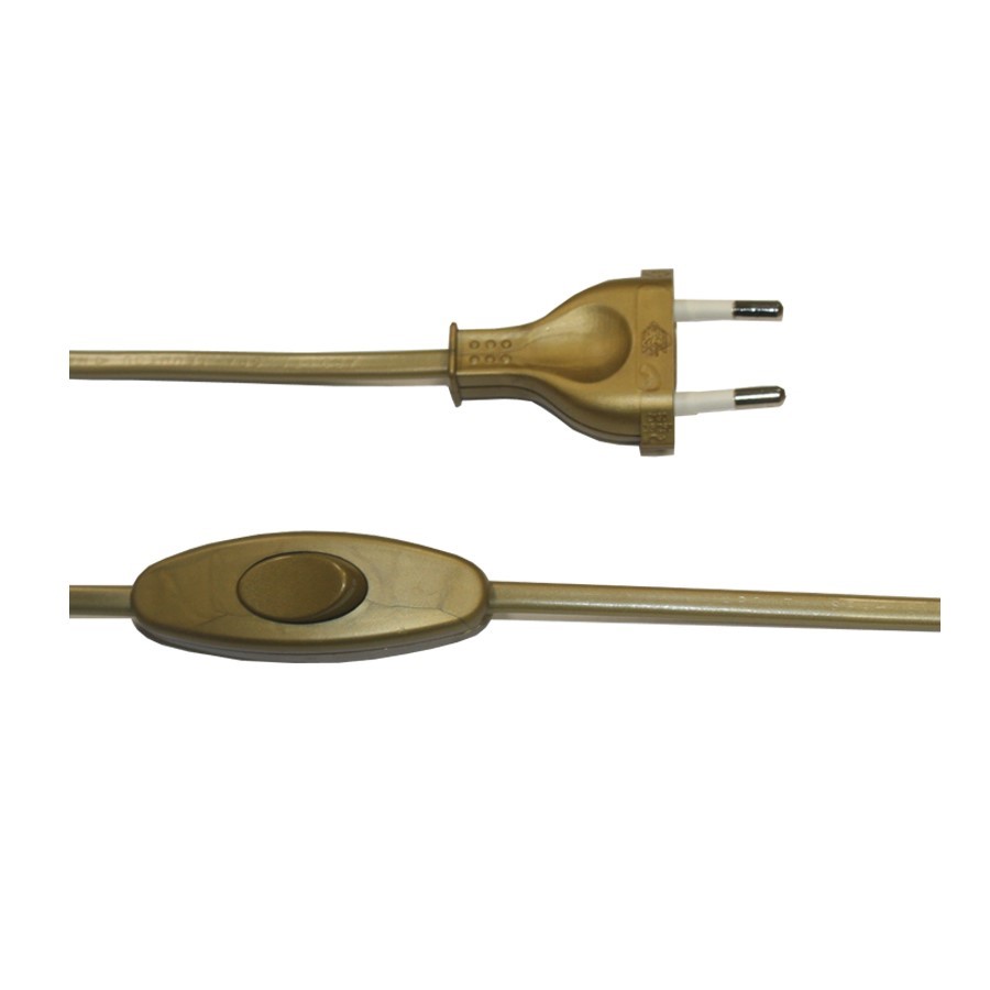 CABO PLANO DOURADO C/INTERRUPTOR 1,5mts