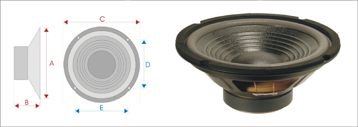 WOOFER 8" 8 Ohms 60W 50-6000HZ