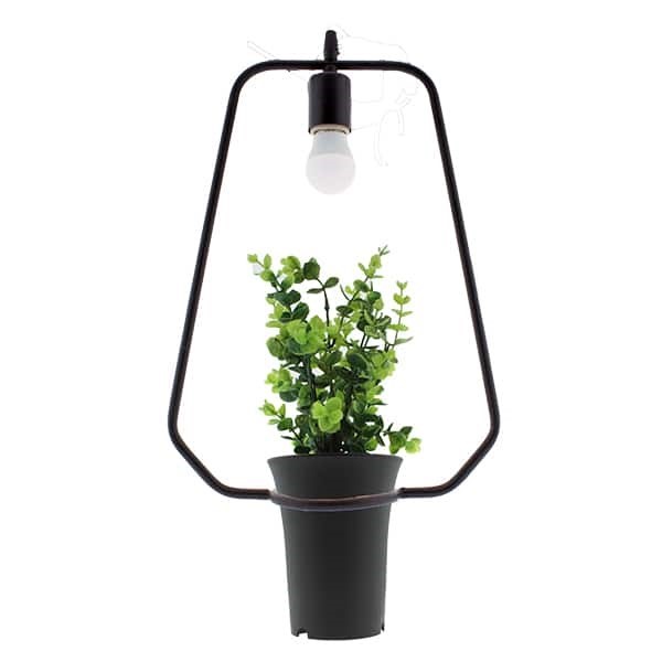 CANDEEIRO TECTO E27 C/ VASO E PLANTA ARTIFICIAL