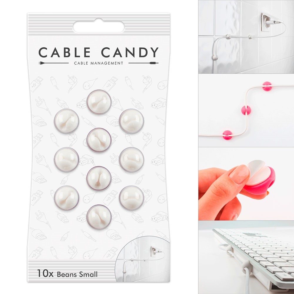 ORGANIZADOR DE MESA P/ CABOS BEANS SMALL BRANCOS CABLE CANDY