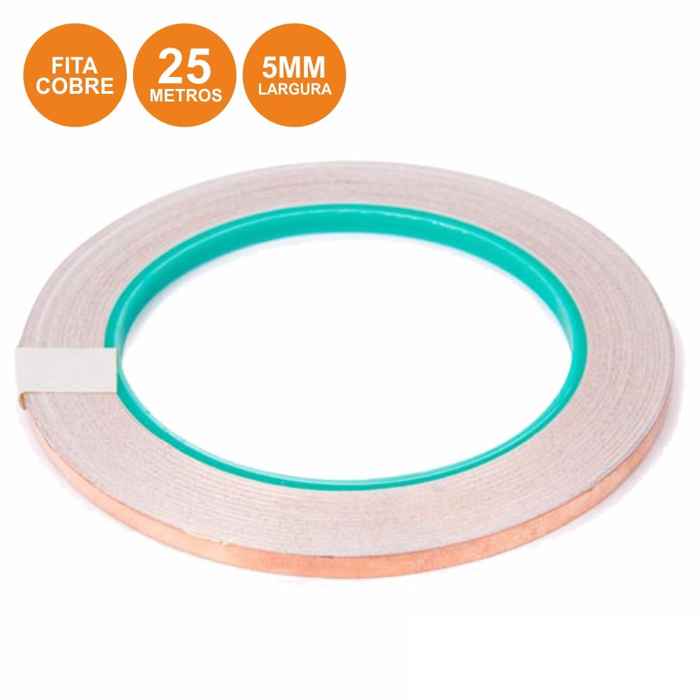 FITA ADESIVA COBRE 5MM 25M VELLEMAN