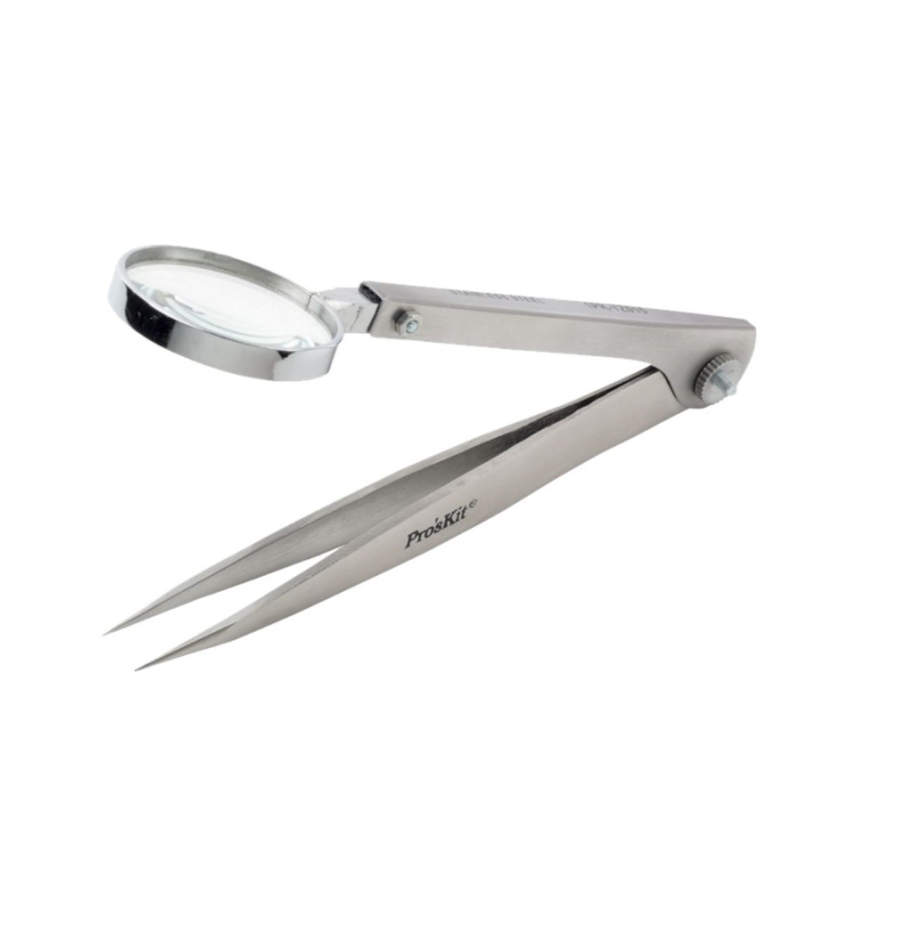 PINÇA DE PONTAS FINAS COM LUPA PROSKIT