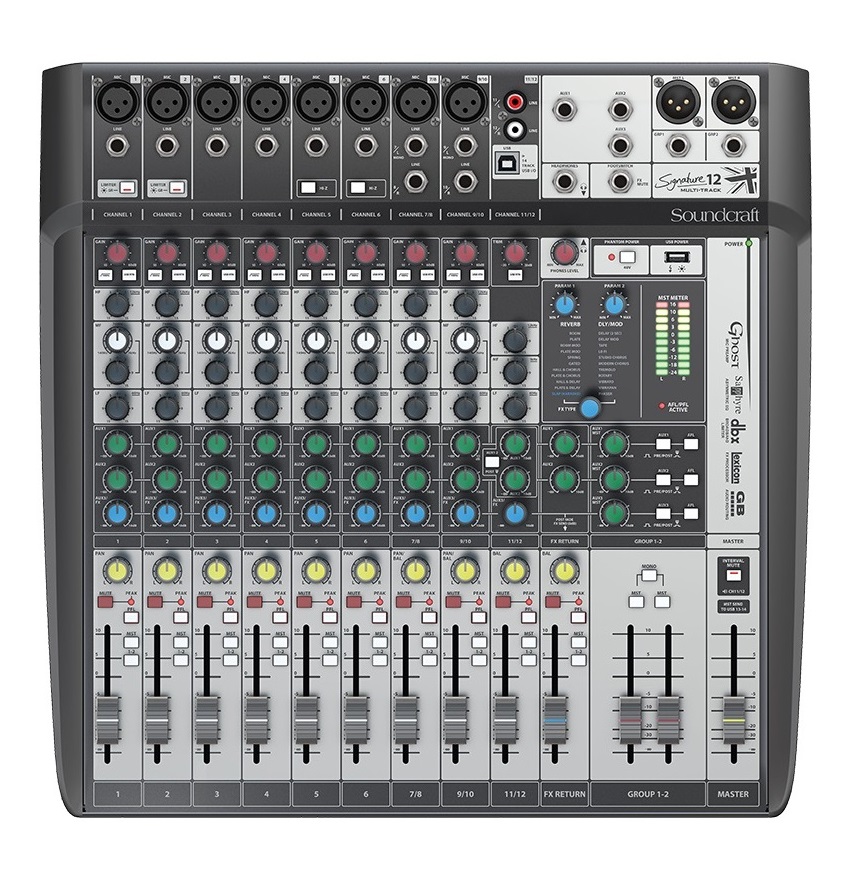 MESA MISTURA ANALOGICA 12 CANAIS C/ EFEITOS E USB SOUNDCRAFT
