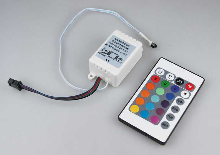 CONTROLADOR RGB C/REMOTE CONTROL P/LEDS 12VDC 6A