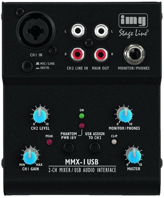 MESA DE MISTURA AUDIO MINIATURA 2 CANAIS AUX MIC USB