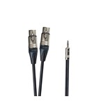 CABO AUDIO JACK MACHO 3.5 STEREO REAN / 2X XLR FEMEA NEUTRIK 1MT