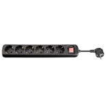 EXTENSAO CORRENTE SCHUKO 6 VIAS + INTERRUPTOR 1,5MT PRETO