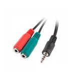 ADAPTADOR JACK 3.5 MACHO +MICRO PARA 2 FEMEAS COM CABO 0.2M