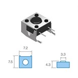 MICRO PULSADOR 4PINOS (L:12.5MM) 12VDC 50mA TACTO