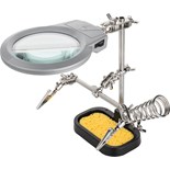 SUPORTE COM LENTE X3 E LEDS PARA FERRO SOLDAR