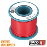 CABO UNIFILAR 0.5mm VERMELHO (ROLO 25MTS)