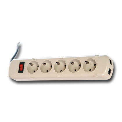 EXTENSAO CORRENTE SHUKO 5 VIAS + 2 RJ45 + INTERRUPTOR + PROTEÇAO 1,5MT