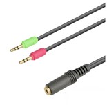 ADAPTADOR JACK 3.5 FEMEA STEREO / 2 JACK 3.5 MACHO STEREO