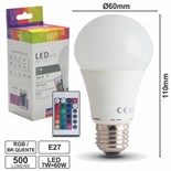 KIT LAMPADA LED RGB 4W E27 +COMANDO