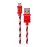 CABO USB-MFI IPHONE 5/6/7 RED/WHITE  1mt