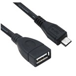 CABO USB A 2.0 FEMEA / MICRO USB B MACHO OTG  0.15M