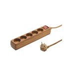EXTENSAO CORRENTE SCHUKO 5 VIAS + INTERRUPTOR 1,5MT CASTANHO