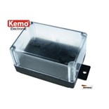 CAIXA PLASTICO TRANSPARENTE  C/TAMPA PRETA 72X50X40mm