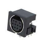 FICHA MINI DIN FEMEA CIRCUITO IMPRESSO 9 PINOS 90º