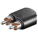 FICHA ADAPTADORA 3,5mm STEREO FEMEA PARA 2 RCA MACHO