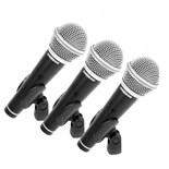 CONJ 3 MICROFONES DINAMICOS VOZ SAMSON