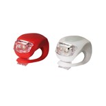 CONJ 2 LUZES LED BRANCA E VERMELHA P/ BICICLETA