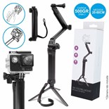 VARA TELESCOPICA 3 EM 1 PARA CAMERAS SC E GOPRO