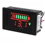 VOLTIMETRO DIGITAL LED 12VDC C/ LEITURA CAPACIDADE E TENSAO