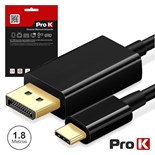 CABO USB-C 3.1 MACHO / DISPLAYPORT MACHO 4K 1.8MT