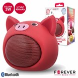 COLUNA PORTATIL BLUETOOTH 3W PORCO VERMELHO