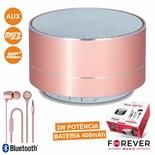 COLUNA PORTATIL BLUETOOTH 3W C/ AUSCULTADORES ROSA