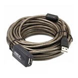 CABO USB 2.0 COM AMPLIFICAÇAO MACHO-FEMEA 5MTS