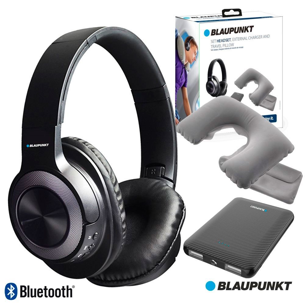 AUSCULTADORES S/FIOS BLUETOOTH +ALMOFADA PESCOCO +POWERBANK