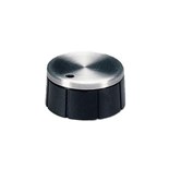 BOTAO P/POTENCIOMETRO ROTATIVO PRETO/ALUMINIO