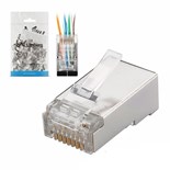 KIT 100 FICHAS RJ45 CAT.6 TECNOLOGIA PASSANTE