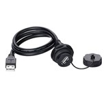 TOMADA USB 2.0 MACHO / FEMEA C/ TAMPA CABO 1MT IP65