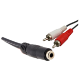 CABO JACK 3.5 STEREO FEMEA / 2xRCA MACHO 0,25MT