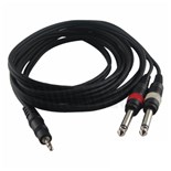 CABO JACK 3.5 STEREO / 2xJACK 6.3 MONO 3MTS