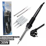 FERRO SOLDAR 220V 30W RESISTENCIA CERAMICA C/ ACESSORIOS