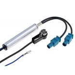 AMPLIFICADOR DE ANTENA AUTO RADIO 2X FAKRA P/ ISO MACHO 90º