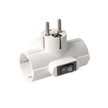 FICHA TRIPLA SCHUKO COM INTERRUPTOR