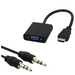 CABO ADAPTADOR HDMI / VGA FEMEA C/ CABO AUDIO 0.20MT