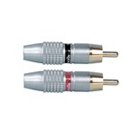 PAR FICHA RCA MACHO METAL PROEL PRETA+ VERMELHA