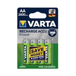 PACK 4 PILHAS RECARREGAVEIS AA 1,2V 2600mA R6 NI-MH