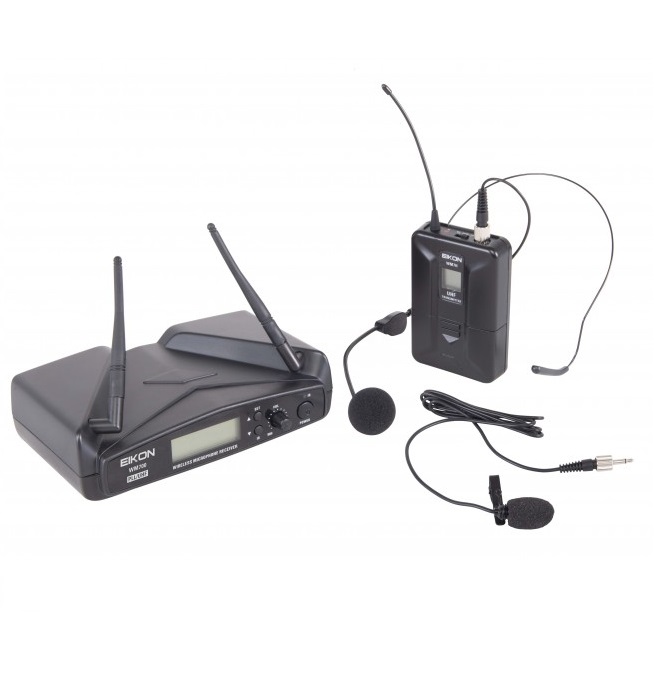 SISTEMA MICRO S/ FIOS HEADSET + LAPELA PLL UHF EIKON PROEL