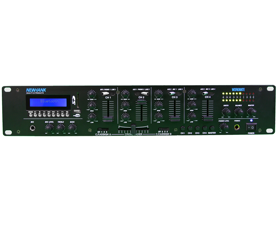MESA MISTURA 7LINE 3MIC PARA RACK 19" C/ USB + BT NEWHANK