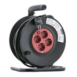 EXTENSAO CORRENTE SCHUKO 4 VIAS + ENROLADOR 25MTS