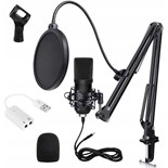 MICROFONE CONDENSADOR DE ESTUDIO COM SUPORTE
