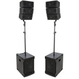 SISTEMA LINE ARRAY ATIVO 6 COLUNAS 4" 2X SUB 12" 800W